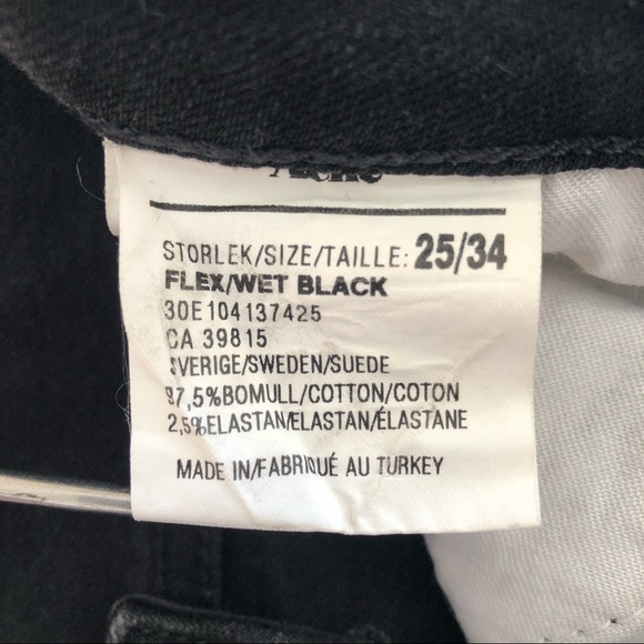 Acne Studios Women's Flex/Wet Black Skinny Denim Jeans 25 - Picture 12 of 13